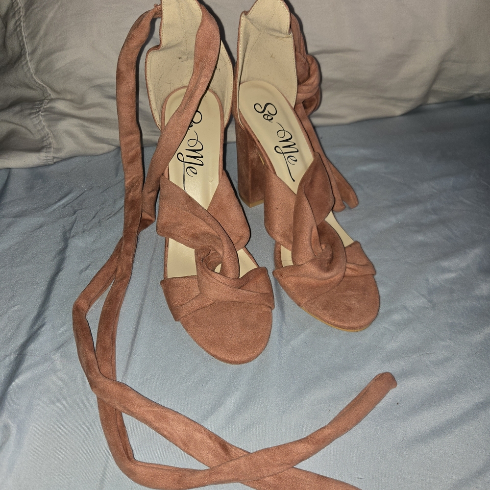 Elegant Plush Pink Suede Women's Heels